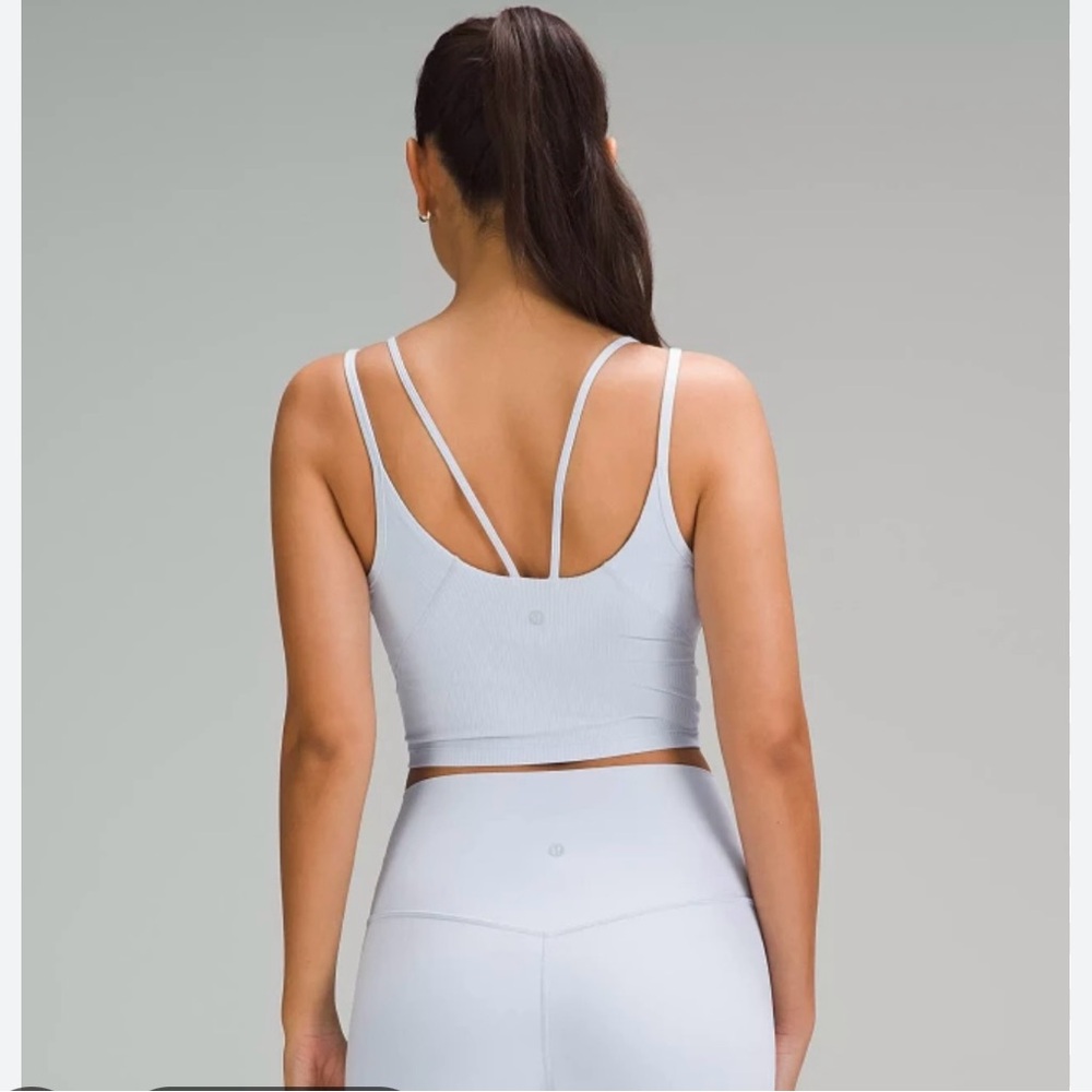 lululemon athletica Light Gray Ribbed Double-Strap Crop Tank
